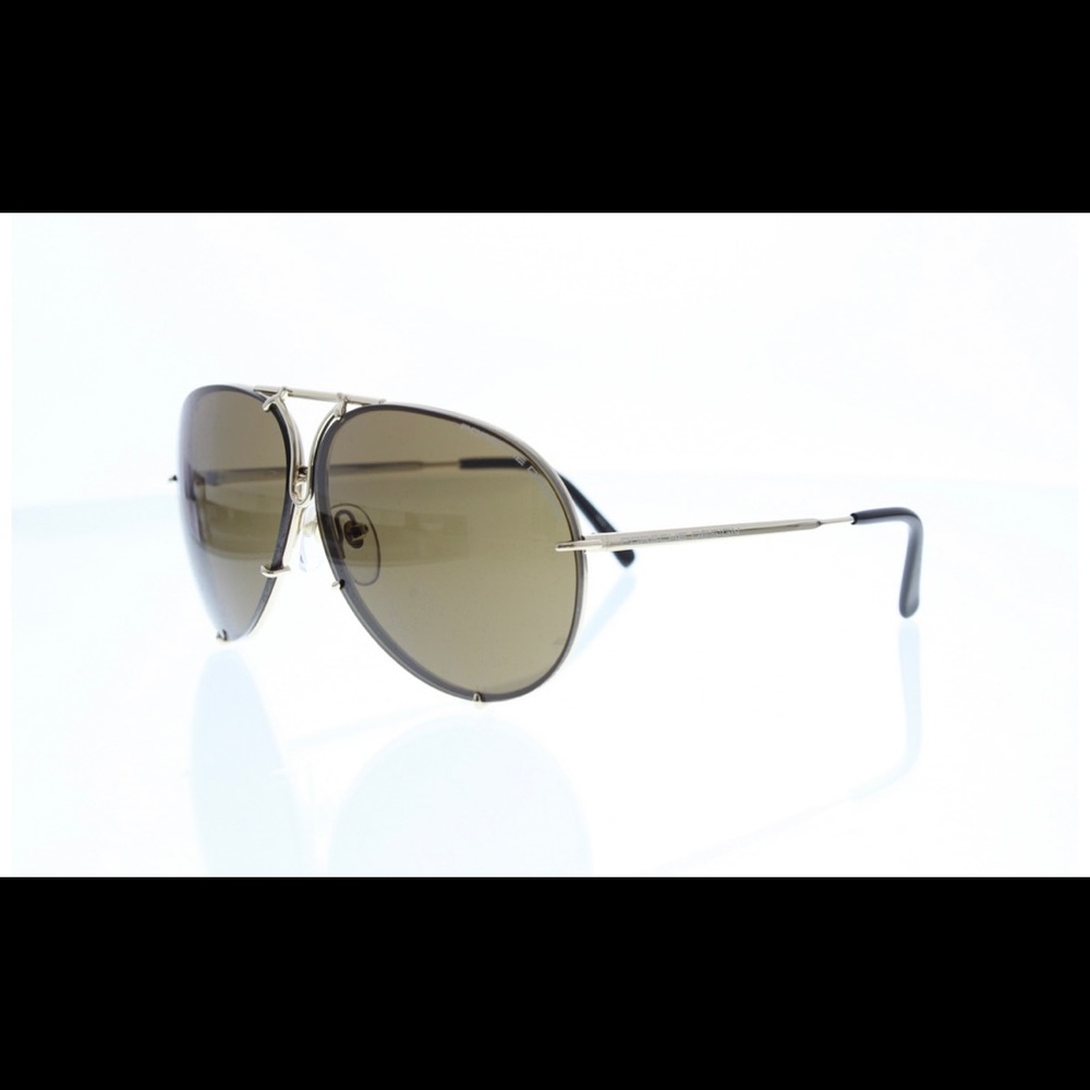 Porsche Design Aviator Sunglasses Brown Gold Frame - Picture 7 of 16